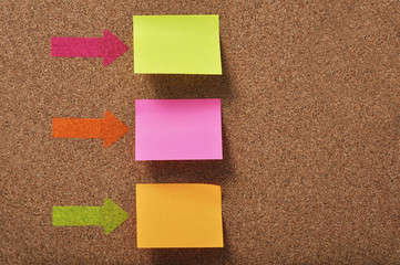 Blank papers on a cork board