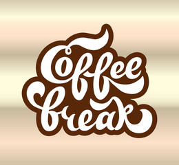 Coffee break - handwritten lettering for restaurant, cafe menu, shop.