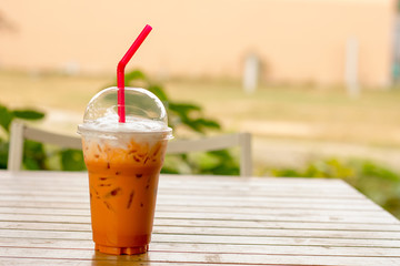 Ice thai milk tea drink