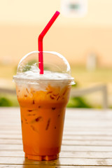 Ice thai milk tea drink