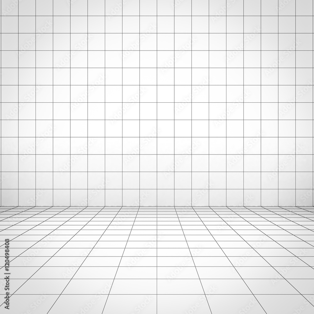 Aufkleber Grid background perspective view 3D rendering