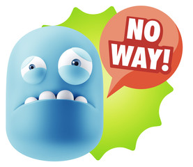Obraz premium 3d Illustration Sad Character Emoji Expression saying No Way wit