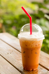 Ice thai milk tea drink