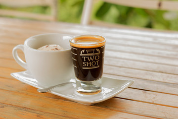 Affogato coffee with ice cream