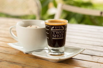 Affogato coffee with ice cream