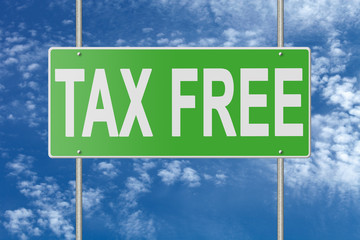 Signpost on blue nameplate on sky background