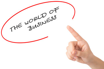 Hand of a young girl points to a word