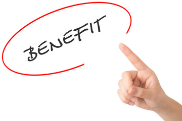 Hand of a young girl points to a word