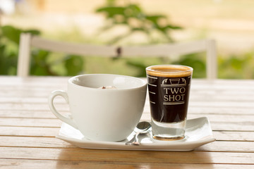 Affogato coffee with ice cream