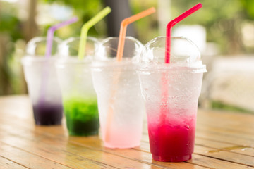 set with lime soda on white background
