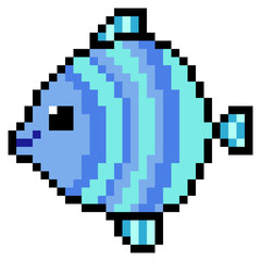 illustration design pixel art fish