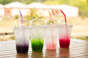 set with lime soda on white background