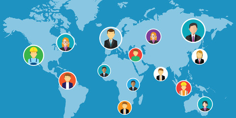 social network media interconnected people around the world