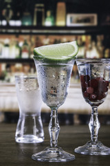 Alcohol set with background. 