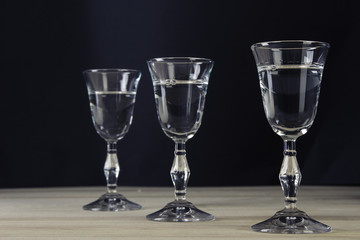 Alcohol set with black background