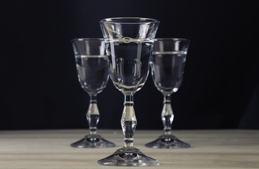 Alcohol set with black background