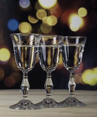 Alcohol set with bokeh background