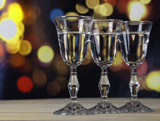 Alcohol set with bokeh background