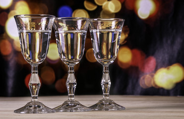 Alcohol set with bokeh background
