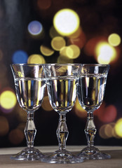 Alcohol set with bokeh background