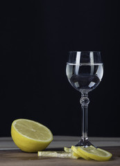 Alcohol set with black background
