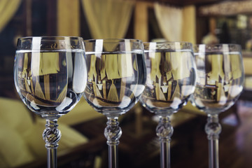 Alcohol set with background