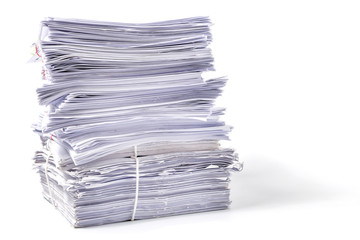 Stack of Documents isolated on white background