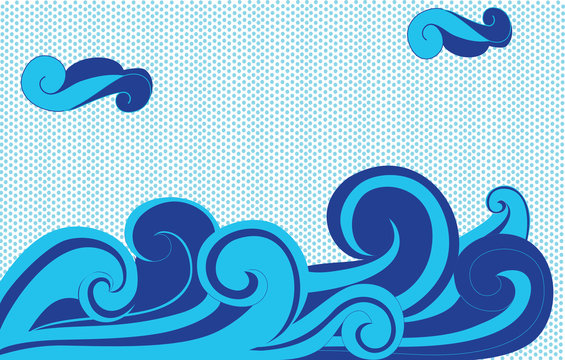 blue waves. Vector