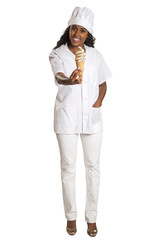 ice cream sellerwoman giving ice cream