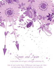 Obraz na płótnie Canvas Illustration greeting hand-drawn sunflower floral background