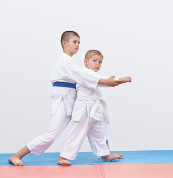 On the tatami older brother trains the younger