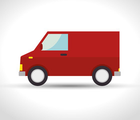 delivery truck red van transporting design isolated vector illustration eps 10