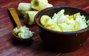 cottage cheese with a banana