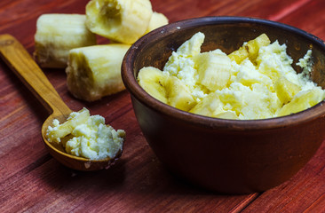 cottage cheese with a banana