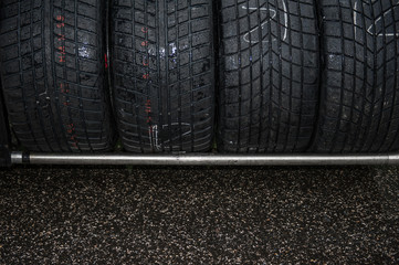 Wet racing tire set motor sport detail