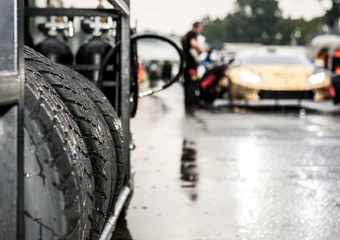 Foto auf Acrylglas Wet racing tire set motor sport © fabioderby