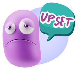 Obraz premium 3d Illustration Sad Character Emoji Expression saying Upset with