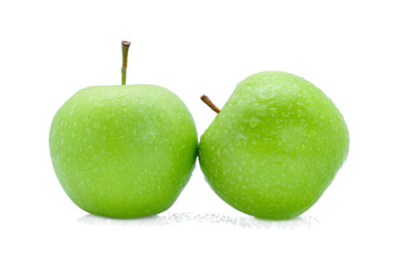 Green apples isolated on a white background