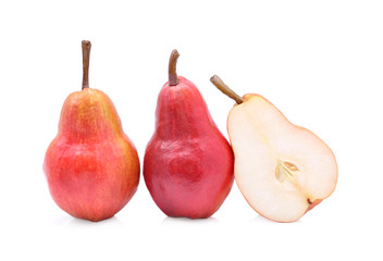 red pear isolated on white background