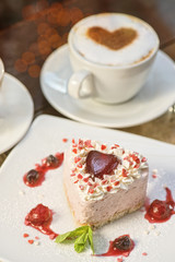 heart-shaped valentine cake