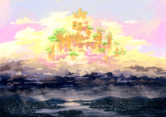 illustration digital painting valhalla