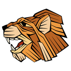 Lion head face vector illustration style profile