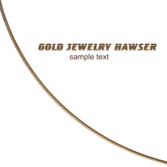 Gold jewelry hawser for a necklace closeup isolated on white bac