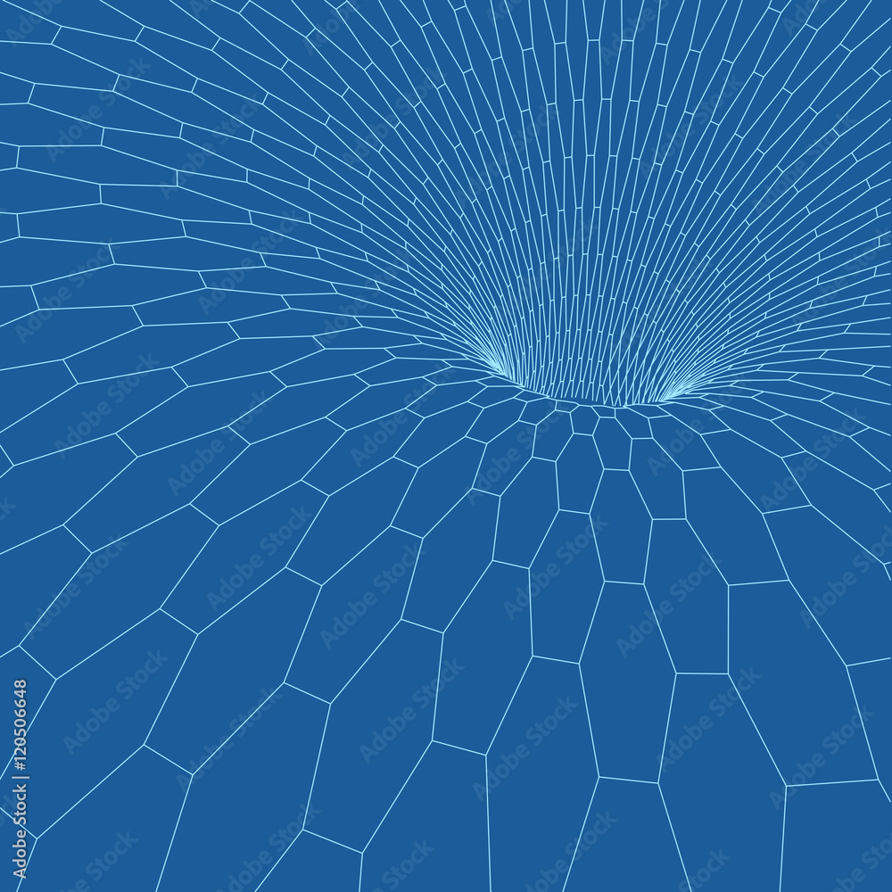 Poster wireframe torus with connected lines and dots . mesh polygonal element. vector illustration eps10.