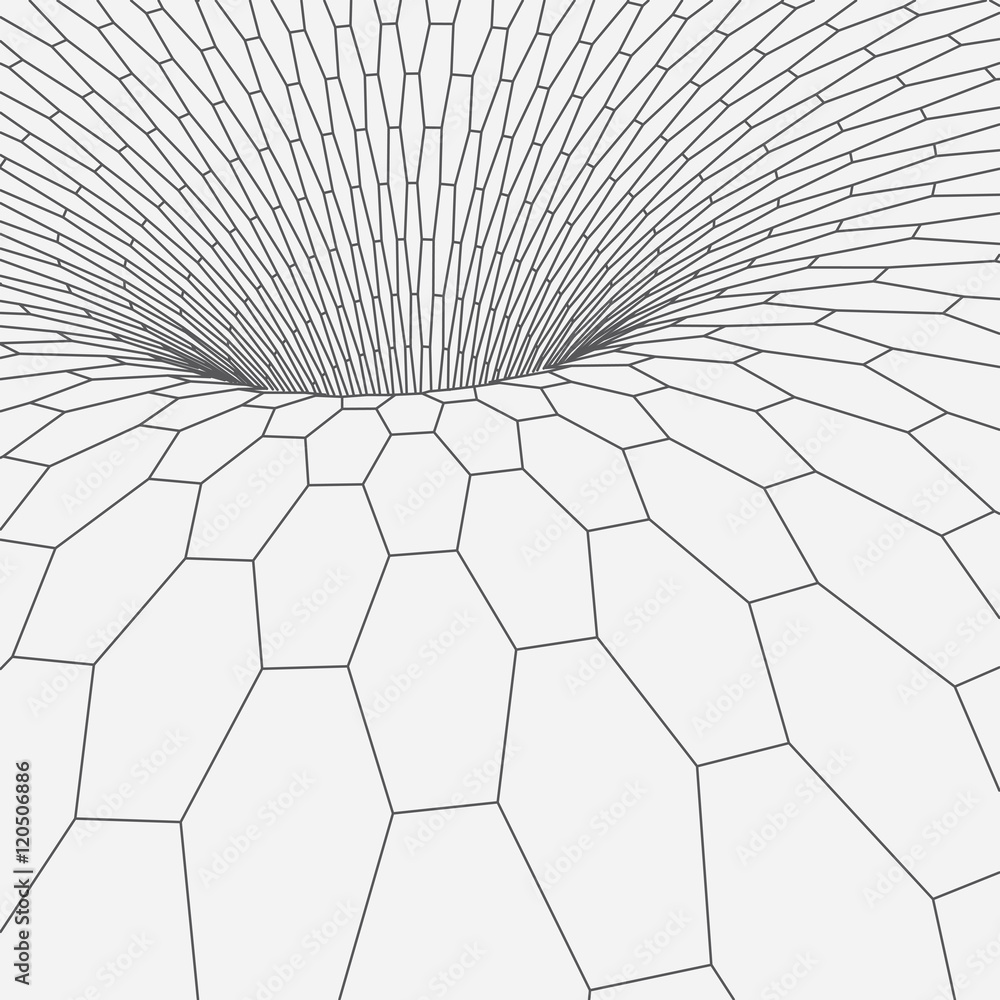 Poster wireframe torus with connected lines and dots . mesh polygonal element. vector illustration eps10.