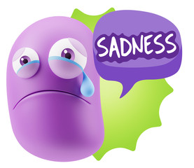 3d Illustration Sad Character Emoji Expression saying Sadness wi