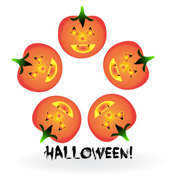 Halloween pumpkins logo vector