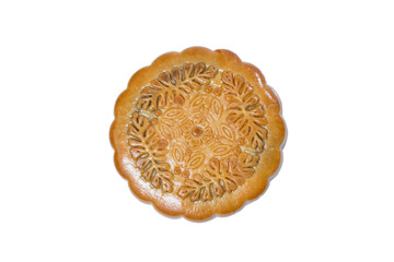 Mid-Autumn Festival mooncake isolated on white