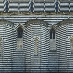 Architectural detail of the Orvieto Cathedral, Orvieto, Terni Pr