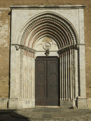 Architectural detail of entrance of a building, Orvieto, Terni P
